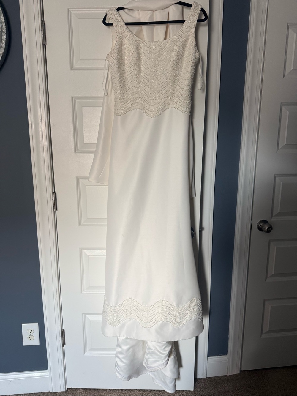 Oleg Cassini Ivory Beaded Bodice Wedding Dress